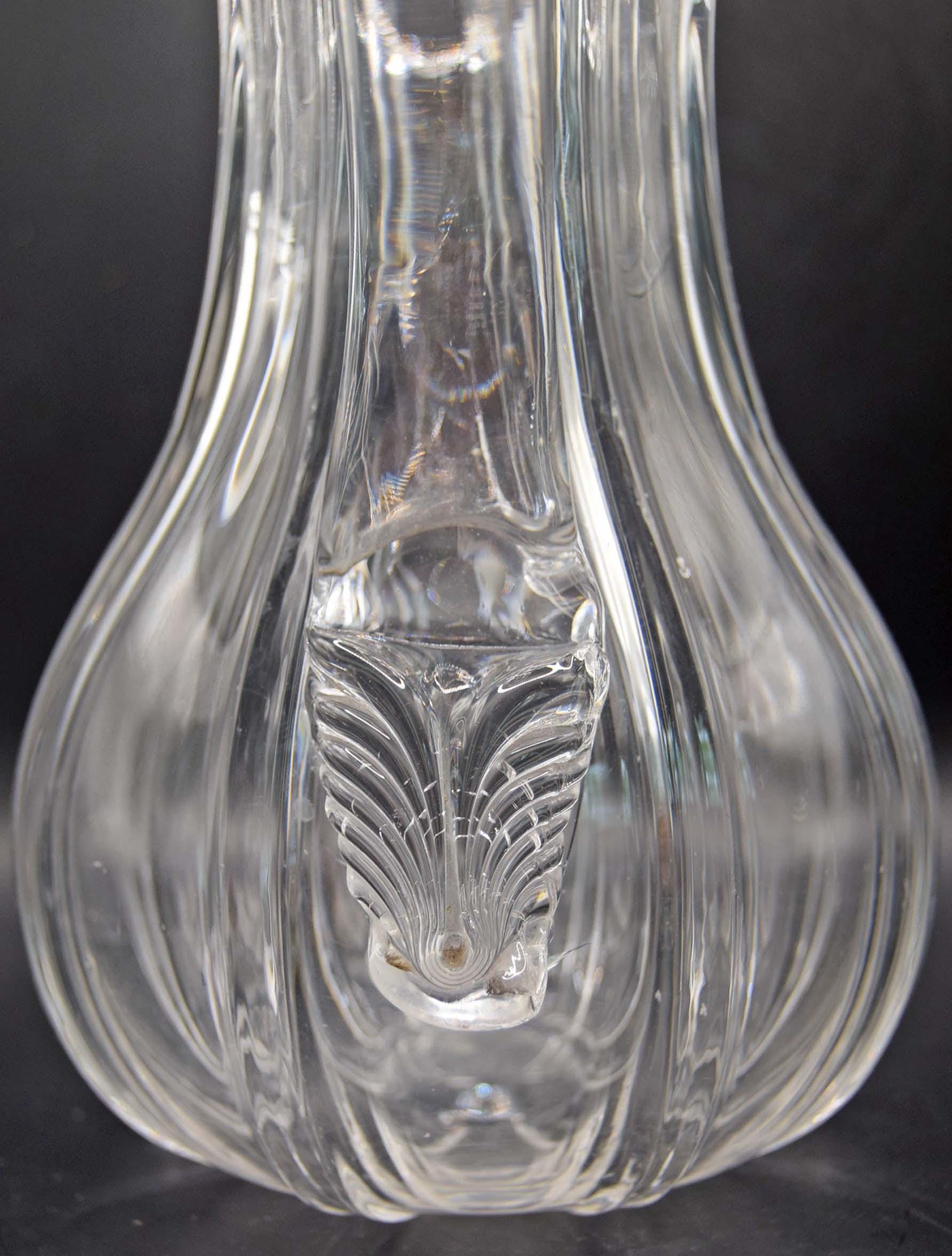 Antique William IV Ribbed Glass Water Jug, c.1830 - Hand-Blown Georgian Era