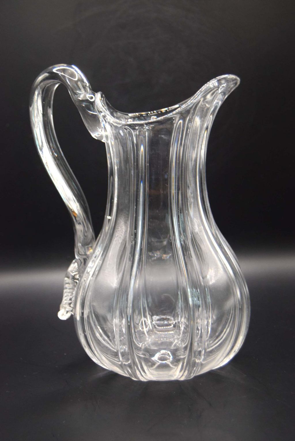 Antique William IV Ribbed Glass Water Jug, c.1830 - Hand-Blown Georgian Era