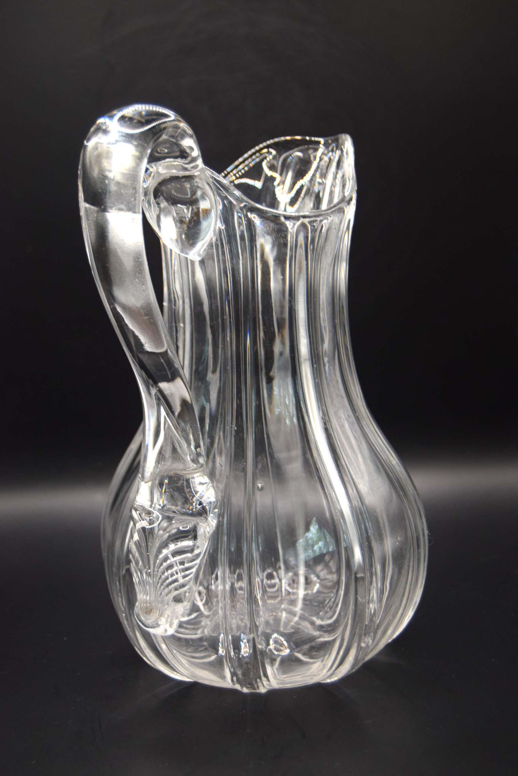 Antique William IV Ribbed Glass Water Jug, c.1830 - Hand-Blown Georgian Era
