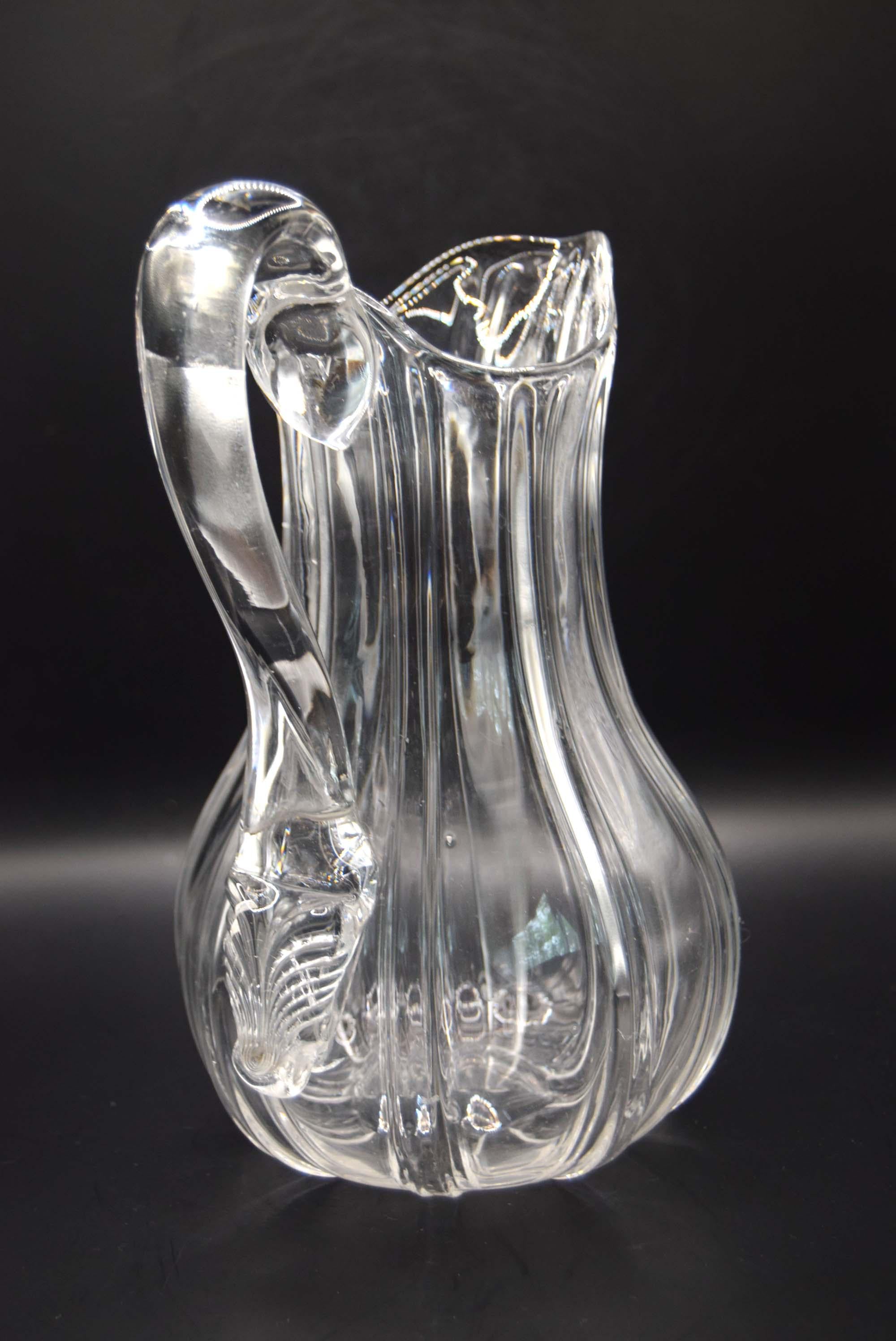 Antique William IV Ribbed Glass Water Jug, c.1830 - Hand-Blown Georgian Era