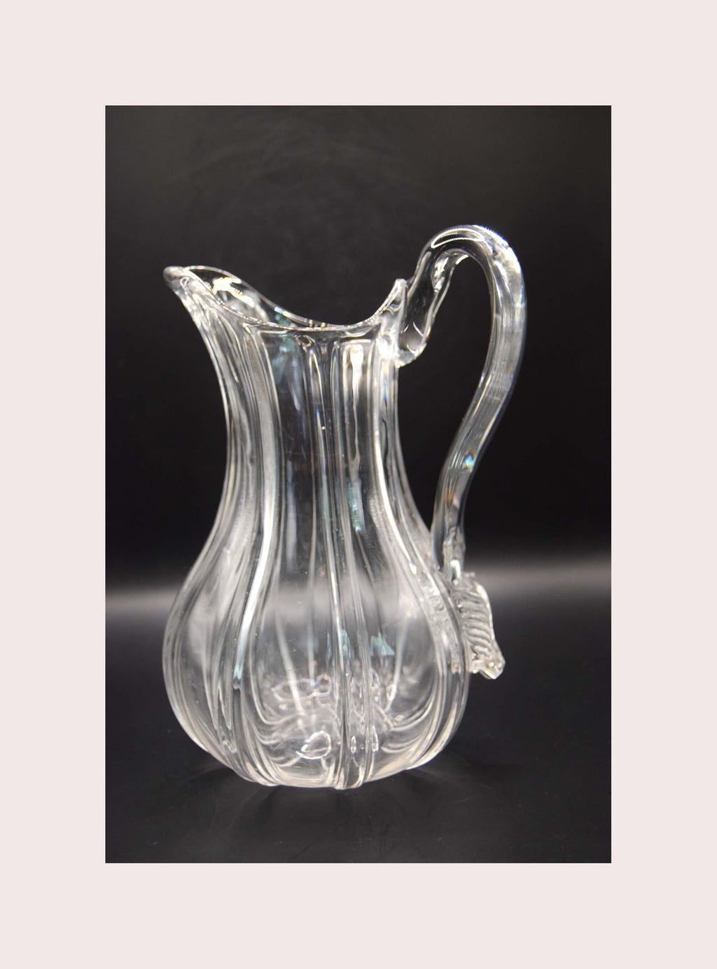 Antique William IV Ribbed Glass Water Jug, c.1830 - Hand-Blown Georgian Era