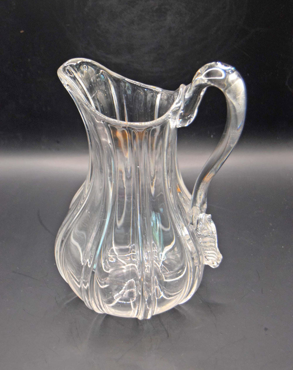 Antique William IV Ribbed Glass Water Jug, c.1830 - Hand-Blown Georgian Era