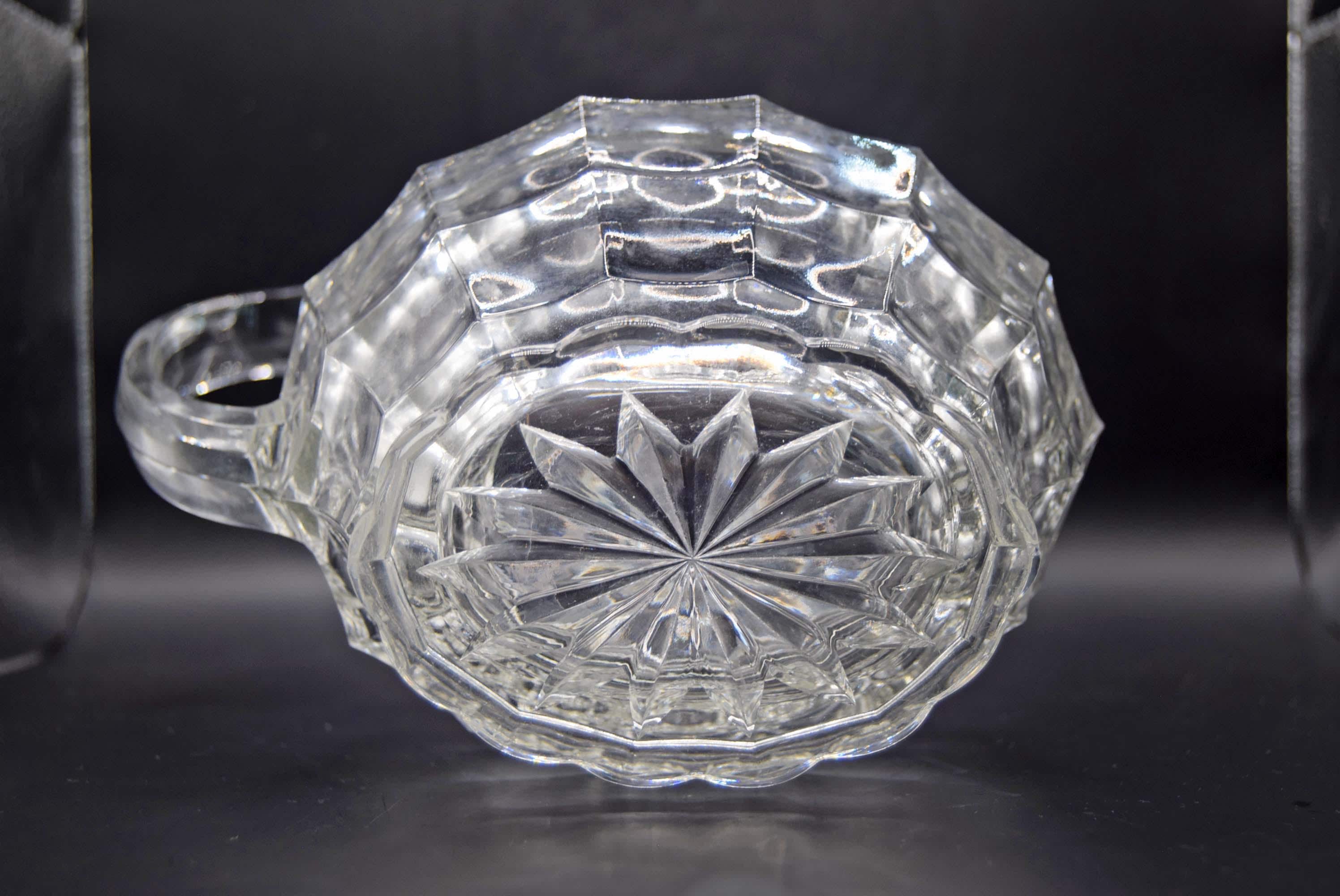 Vintage Art Deco Davidson Jacobean Pressed Glass Water Jug – Large and Heavy