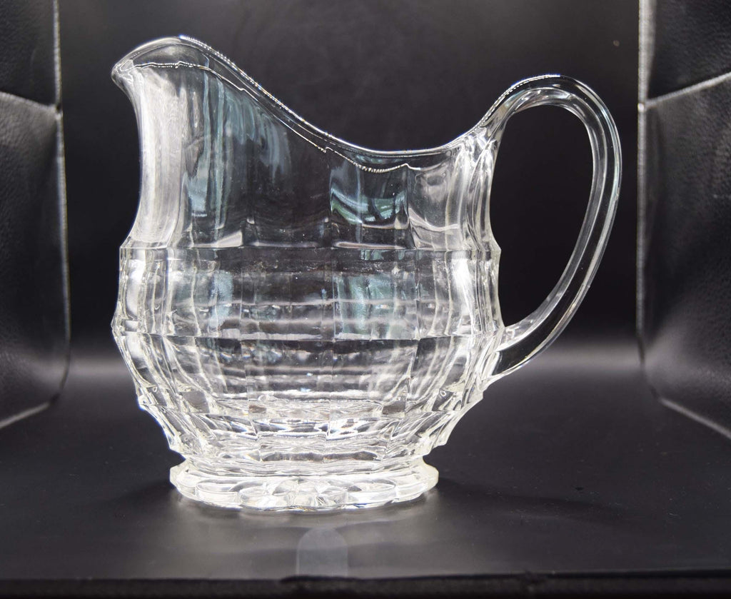 Vintage Art Deco Davidson Jacobean Pressed Glass Water Jug Large and Heavy