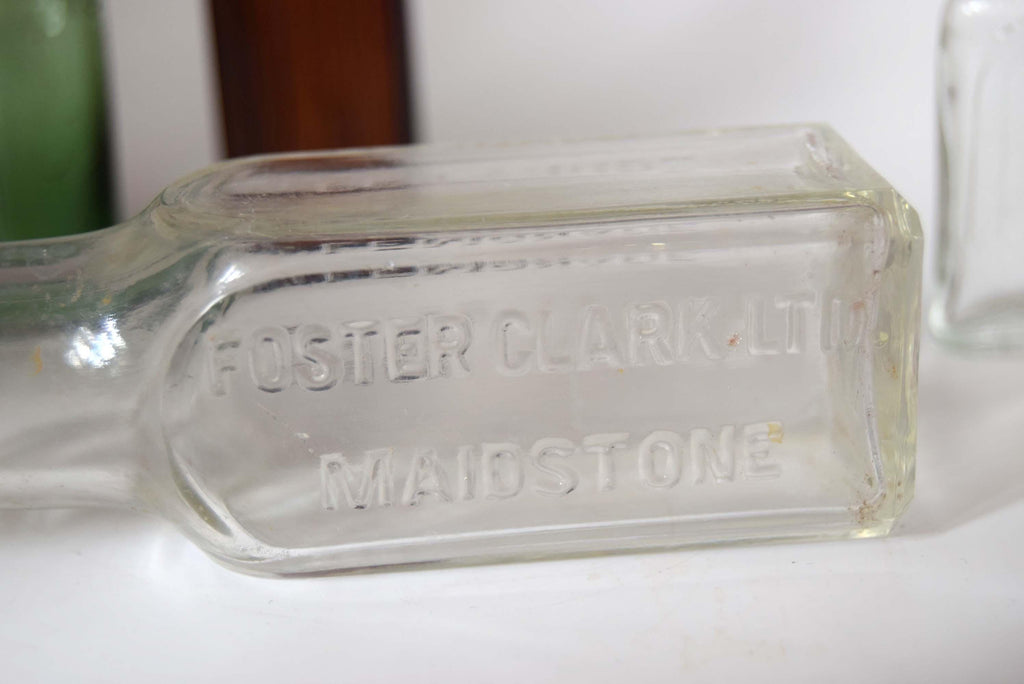 4 Antique Bottles | Rare 1920s LOreal Hair Dye,Victorian Leath & Ross, Eiffel Lemonade