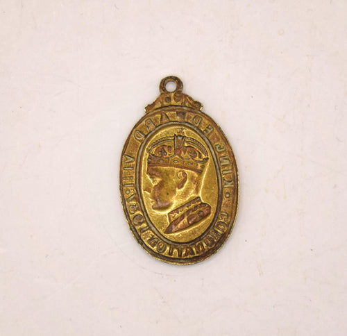 1937 Edward VIII  Coronation/Abdication Medal | Crowned Right Facing Oval Fob
