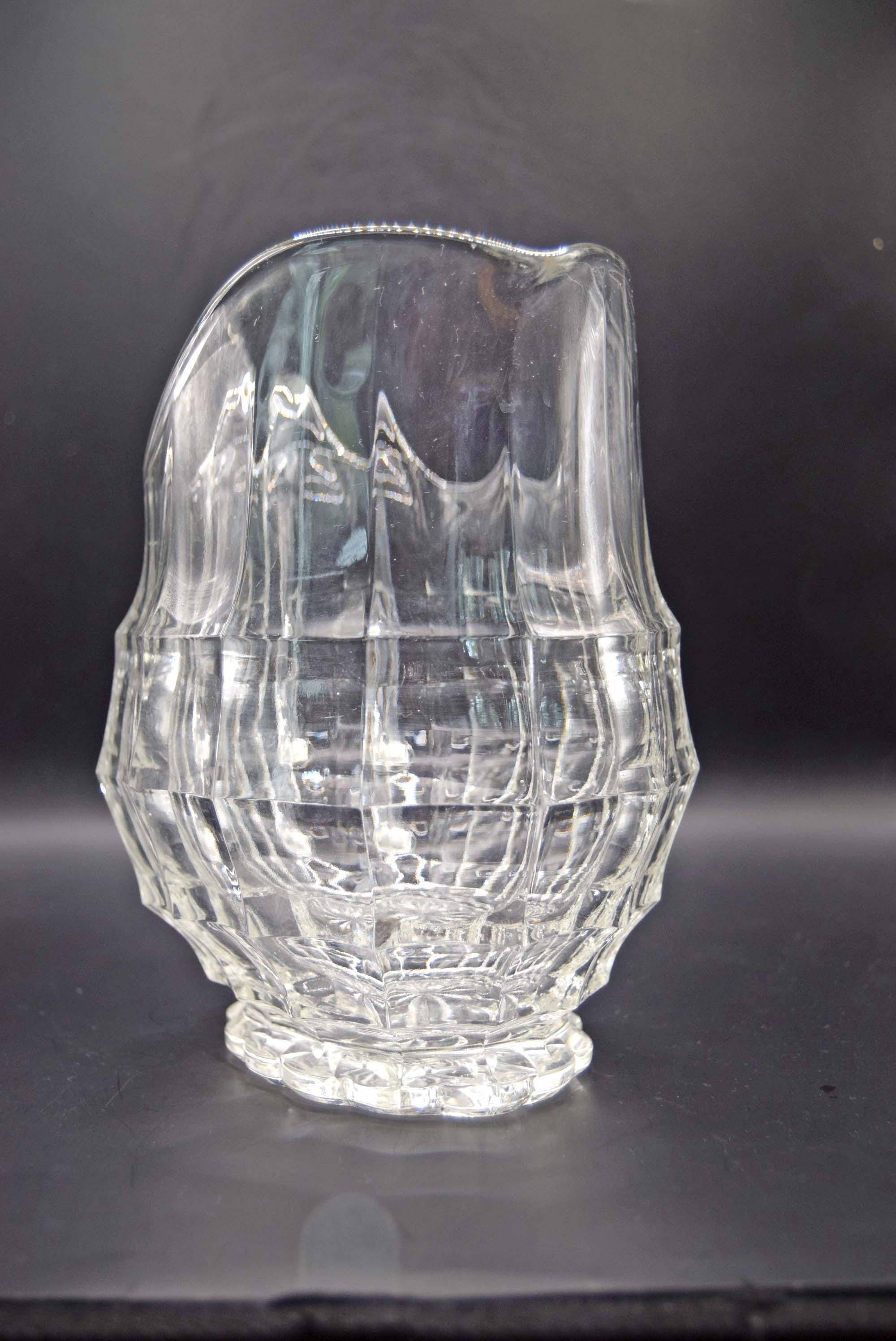 Vintage Art Deco Davidson Jacobean Pressed Glass Water Jug Large and Heavy