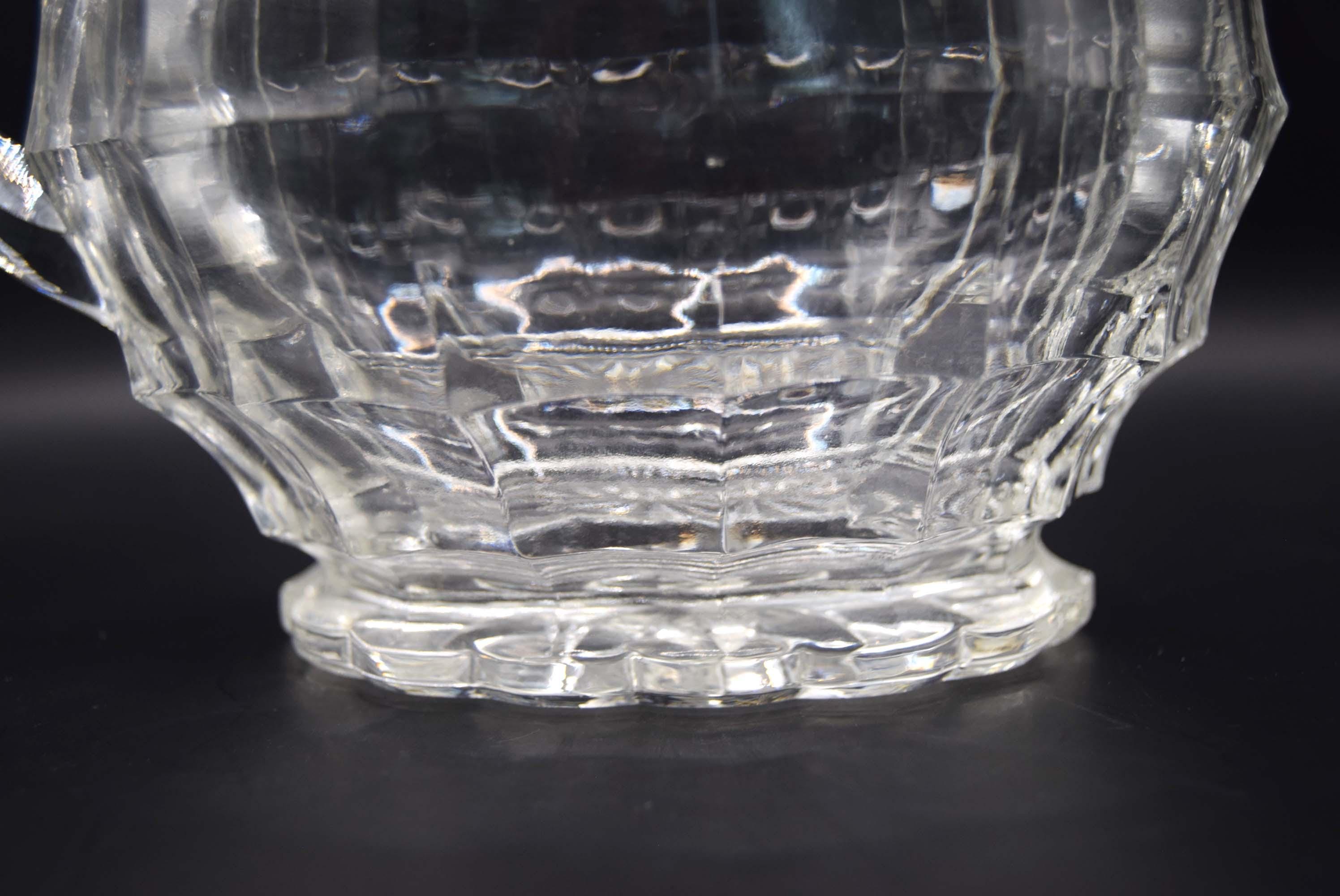 Vintage Art Deco Davidson Jacobean Pressed Glass Water Jug Large and Heavy