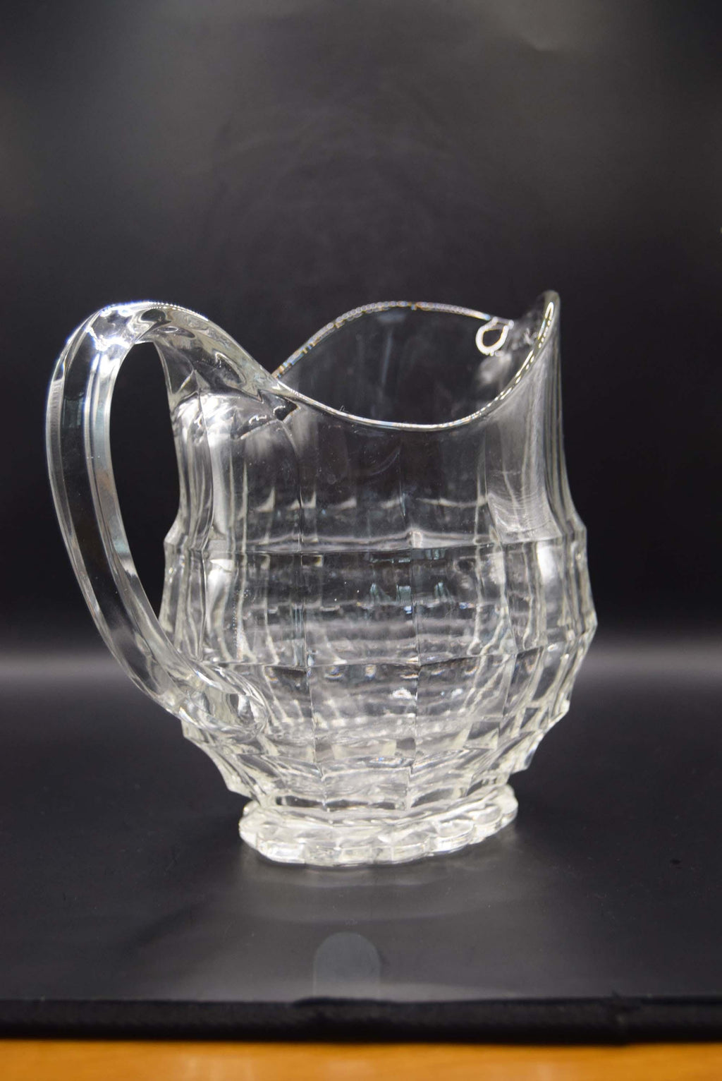 Vintage Art Deco Davidson Jacobean Pressed Glass Water Jug Large and Heavy
