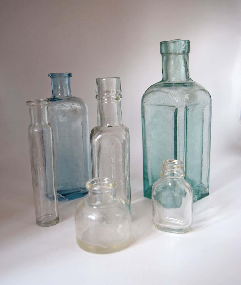 6 Antique Bottle including Mint 1930s Cork Top Daddies Sauce Bottle - ABC 4 base
