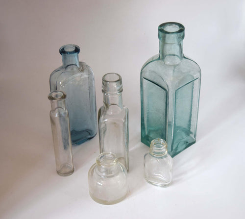 6 Antique Bottle including Mint 1930s Cork Top Daddies Sauce Bottle - ABC 4 base