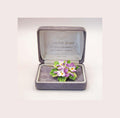 Vintage Charles Rose Fine Bone China Violet Brooch with Original Velvet Box.