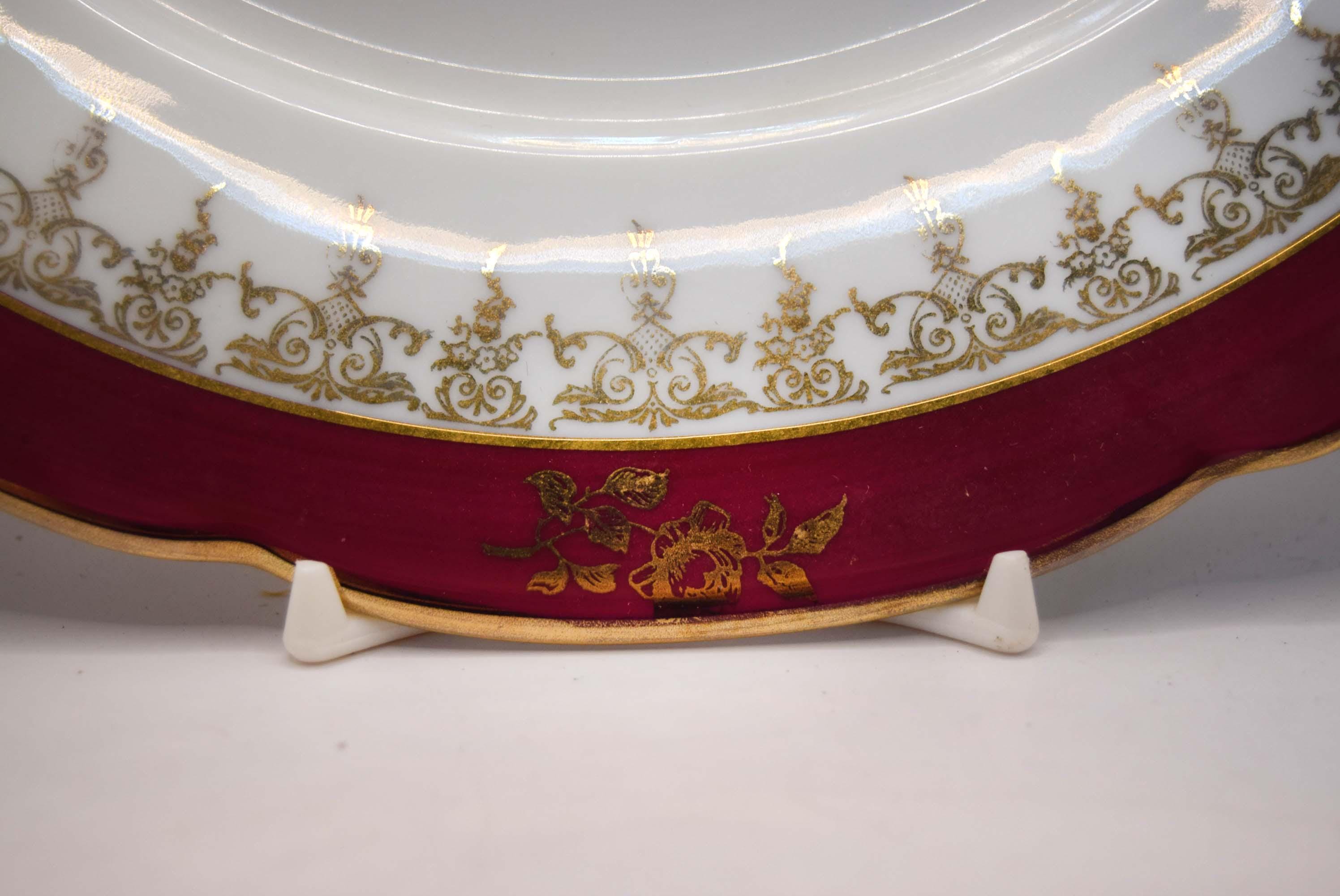 Vintage La Reine Limoges France Porcelain Plate | Fragonard 40th Ruby Anniversary Decorative Wall Dish
