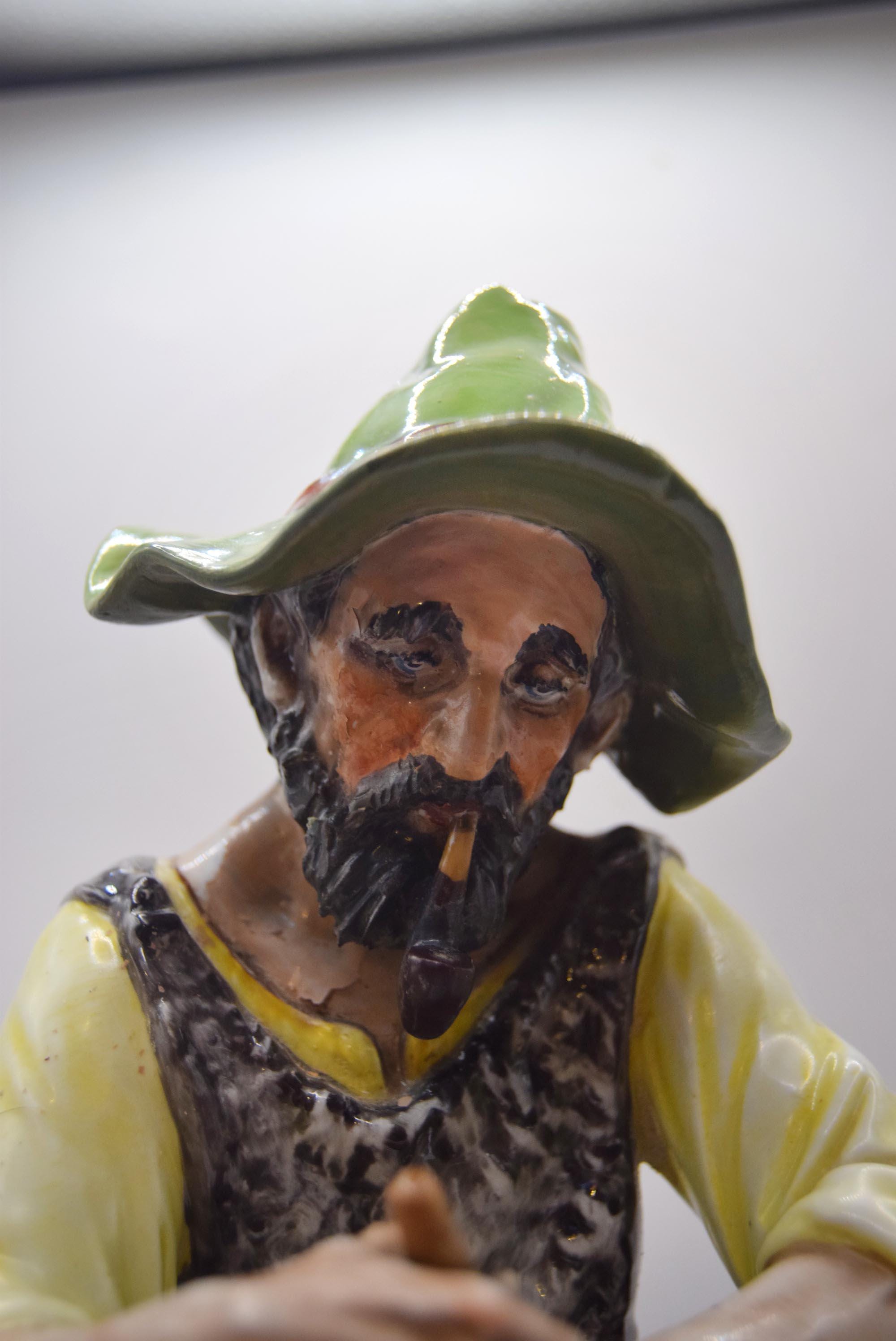Vintage Sandizell Dresden Porcelain Shepherd Figurine 11.5" - Rare find