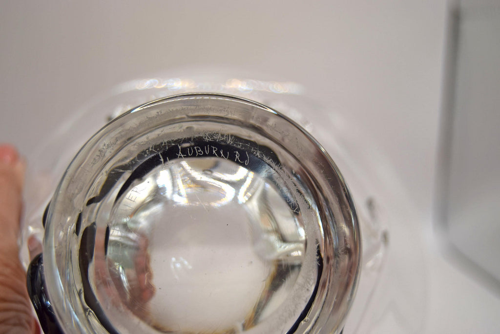 Vintage Daum France Crystal Sorcy Dessert Fruit Bowl, 17.5cm diameter. VGC