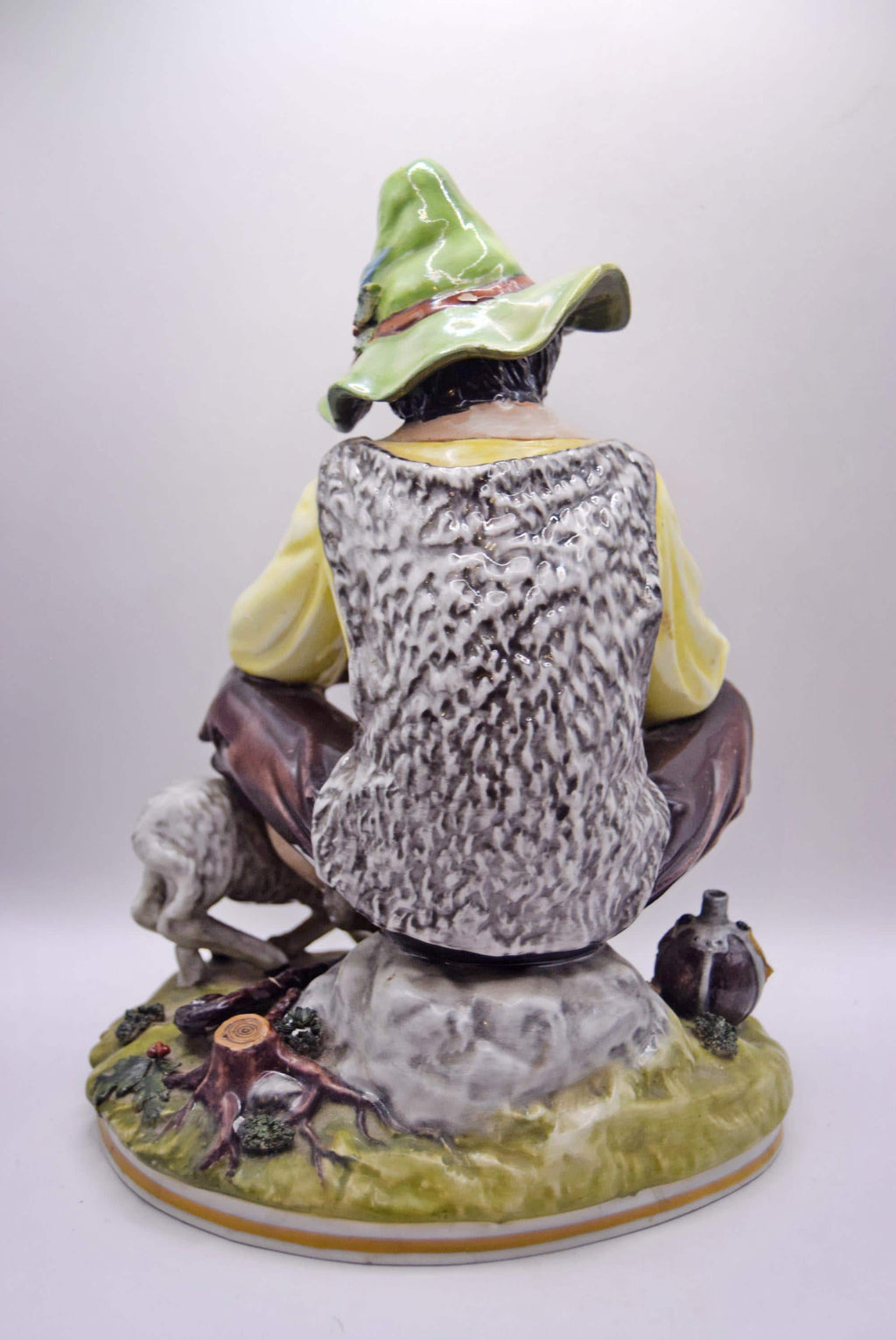 Vintage Sandizell Dresden Porcelain Shepherd Figurine 11.5" - Rare find