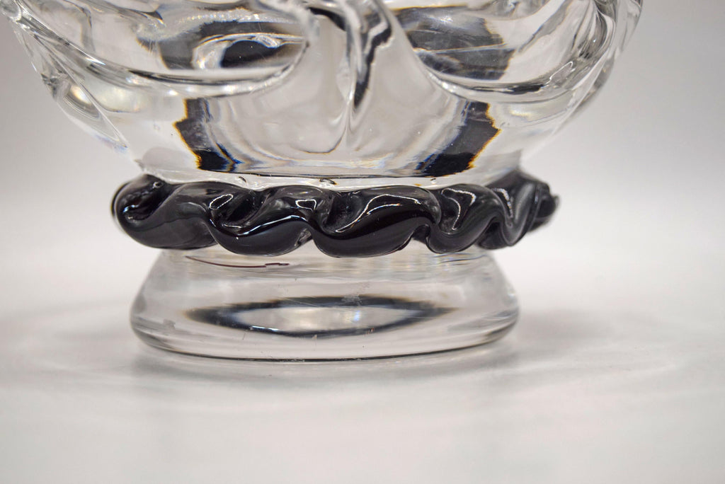 Vintage Daum France Crystal Sorcy Dessert Fruit Bowl, 17.5cm diameter. VGC