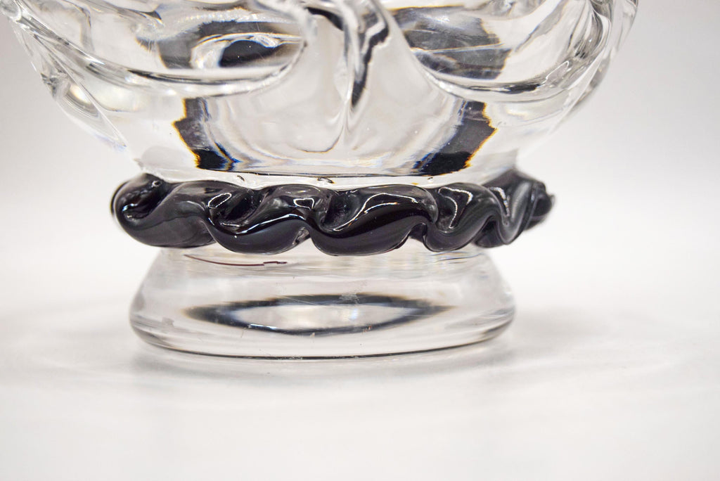 Vintage Daum France Crystal Sorcy Dessert Fruit Bowl, 17.5cm diameter. VGC