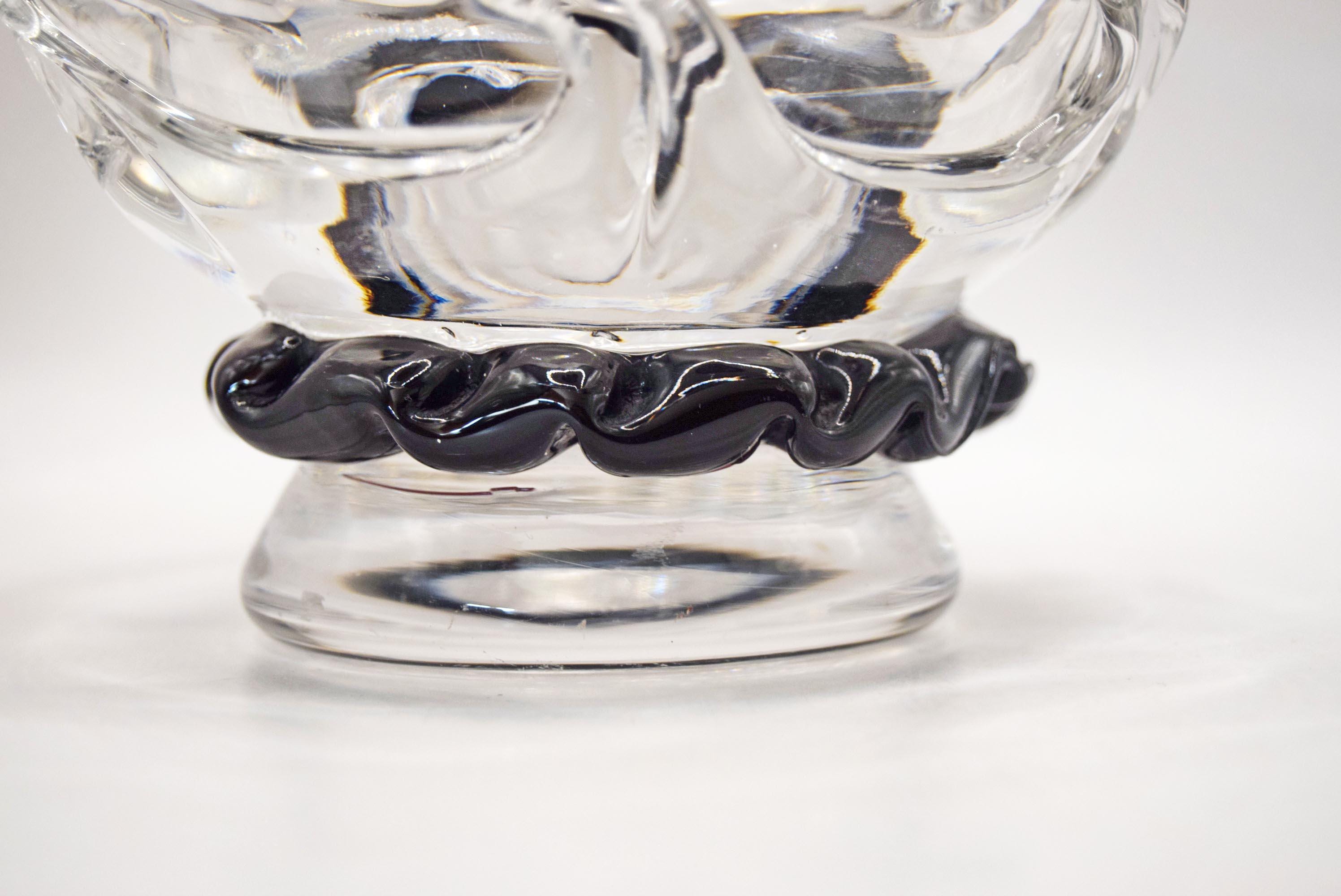 Vintage Daum France Crystal Sorcy Dessert Fruit Bowl, 17.5cm diameter. VGC