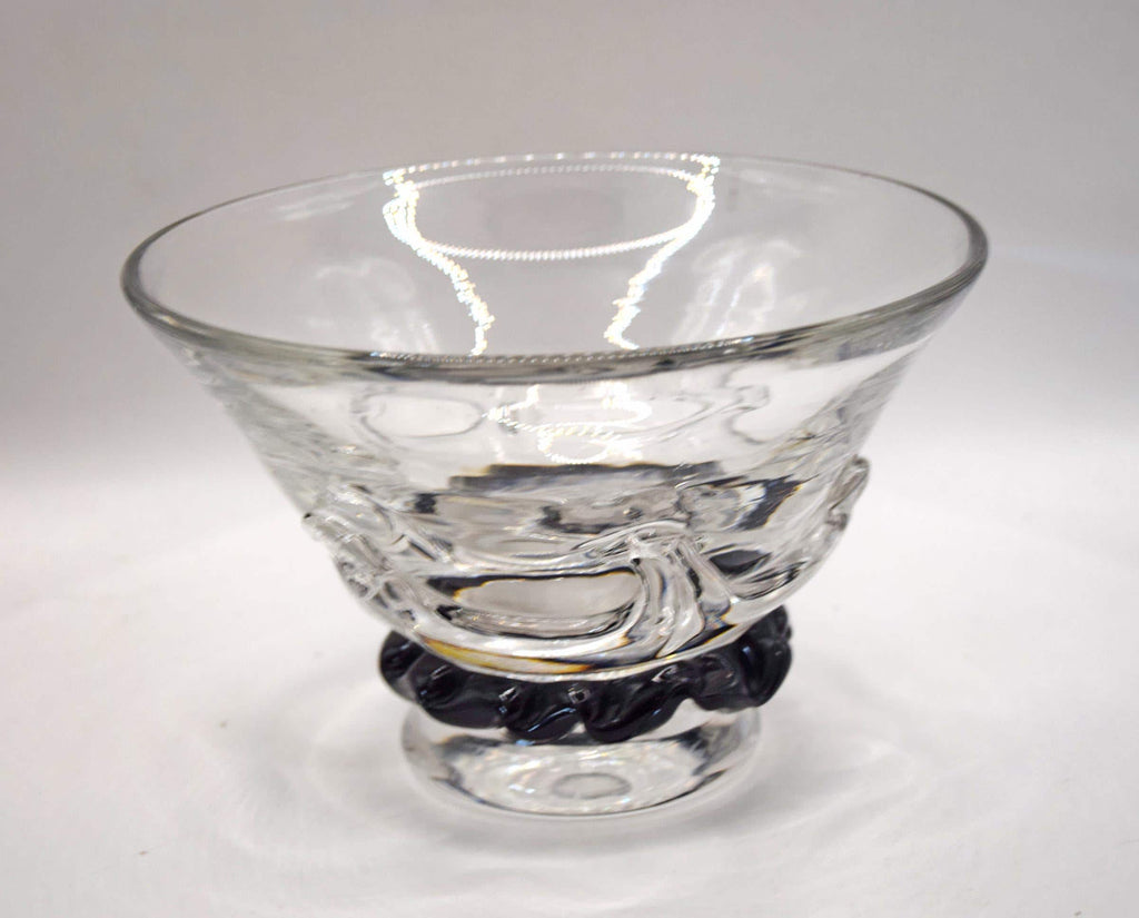 Vintage Daum France Crystal Sorcy Dessert Fruit Bowl, 17.5cm diameter. VGC