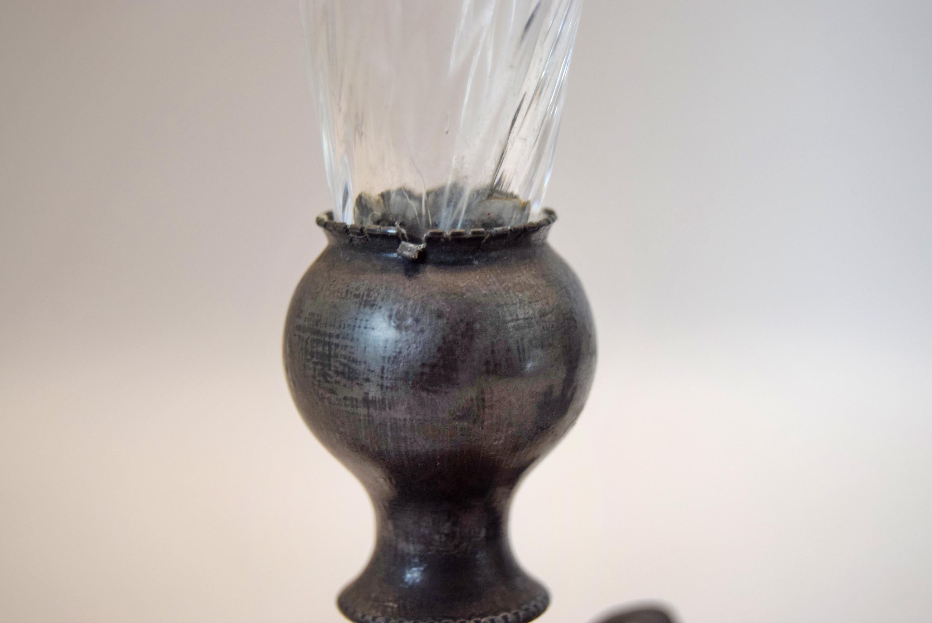 Pair of Antique Egyptian Revival Sphinx Trumpet Vases - 19thC French Spelter