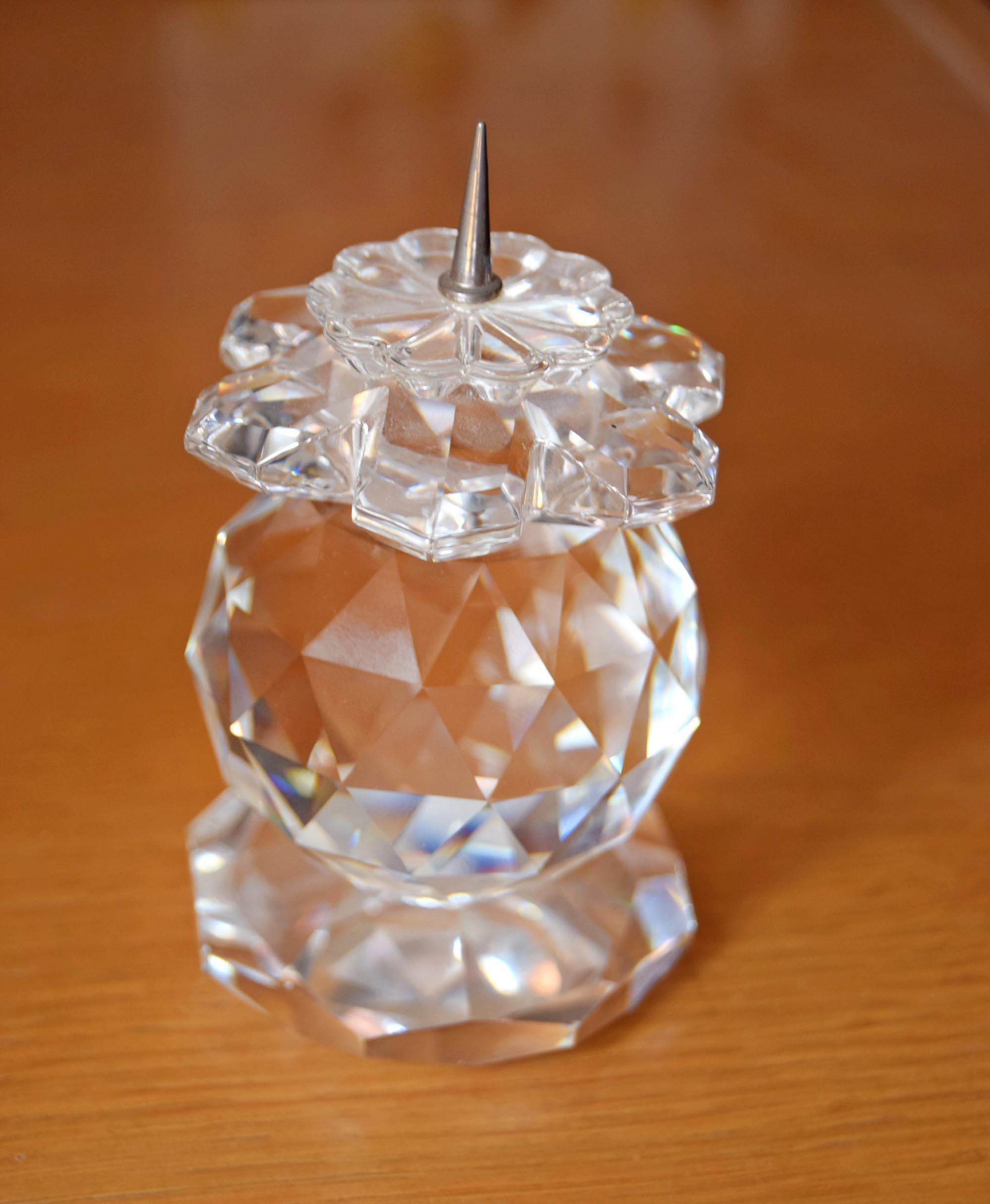 Vintage Swarovski Crystal Spiked Candle Holder 103 European Pin Style