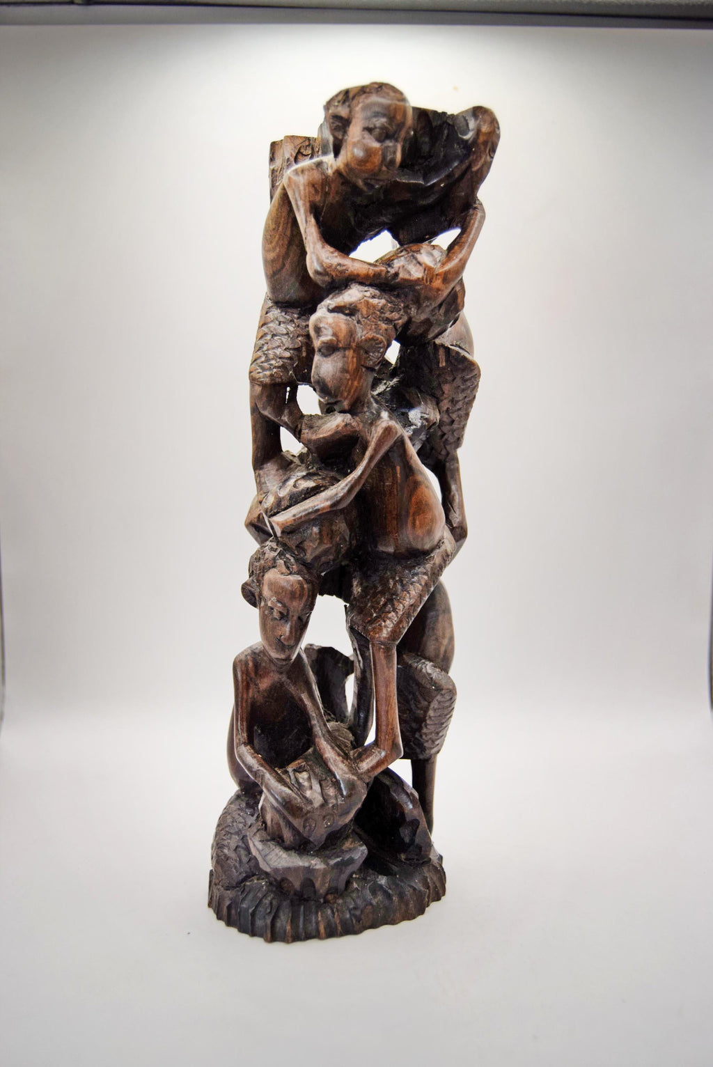Vintage Makonde Tree of Life Sculpture | Hand Carved African Hard Wood Ujamaa