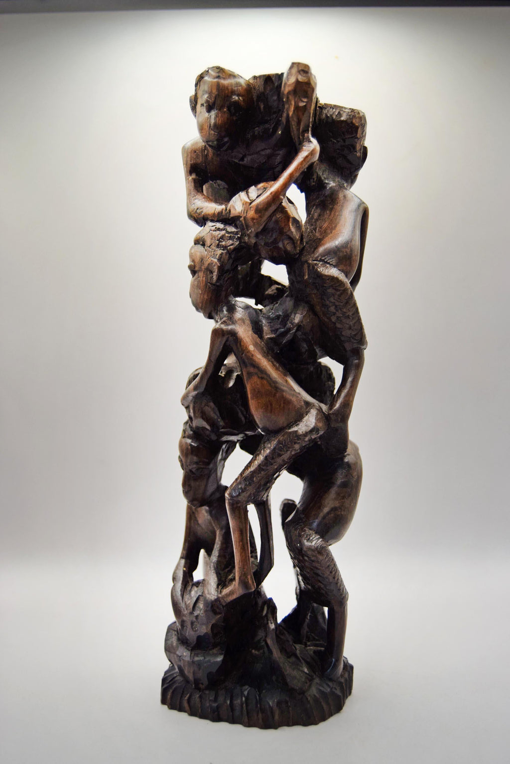 Vintage Makonde Tree of Life Sculpture | Hand Carved African Hard Wood Ujamaa