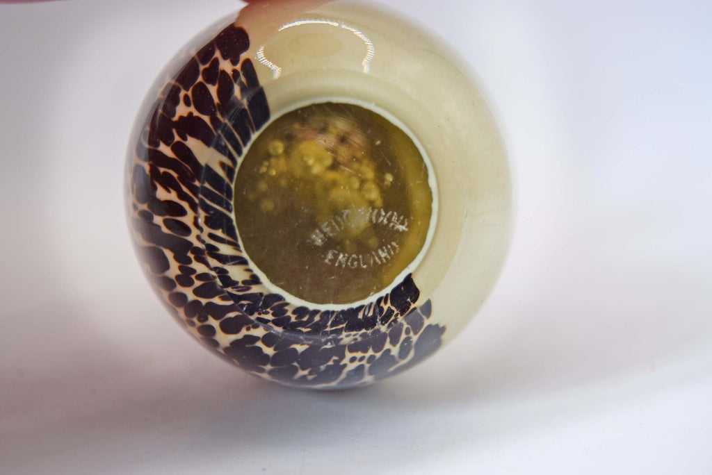 Vintage Wedgwood Glass Owl Paperweight Ronald Stennett-Wilson 1970s Brown/Cream