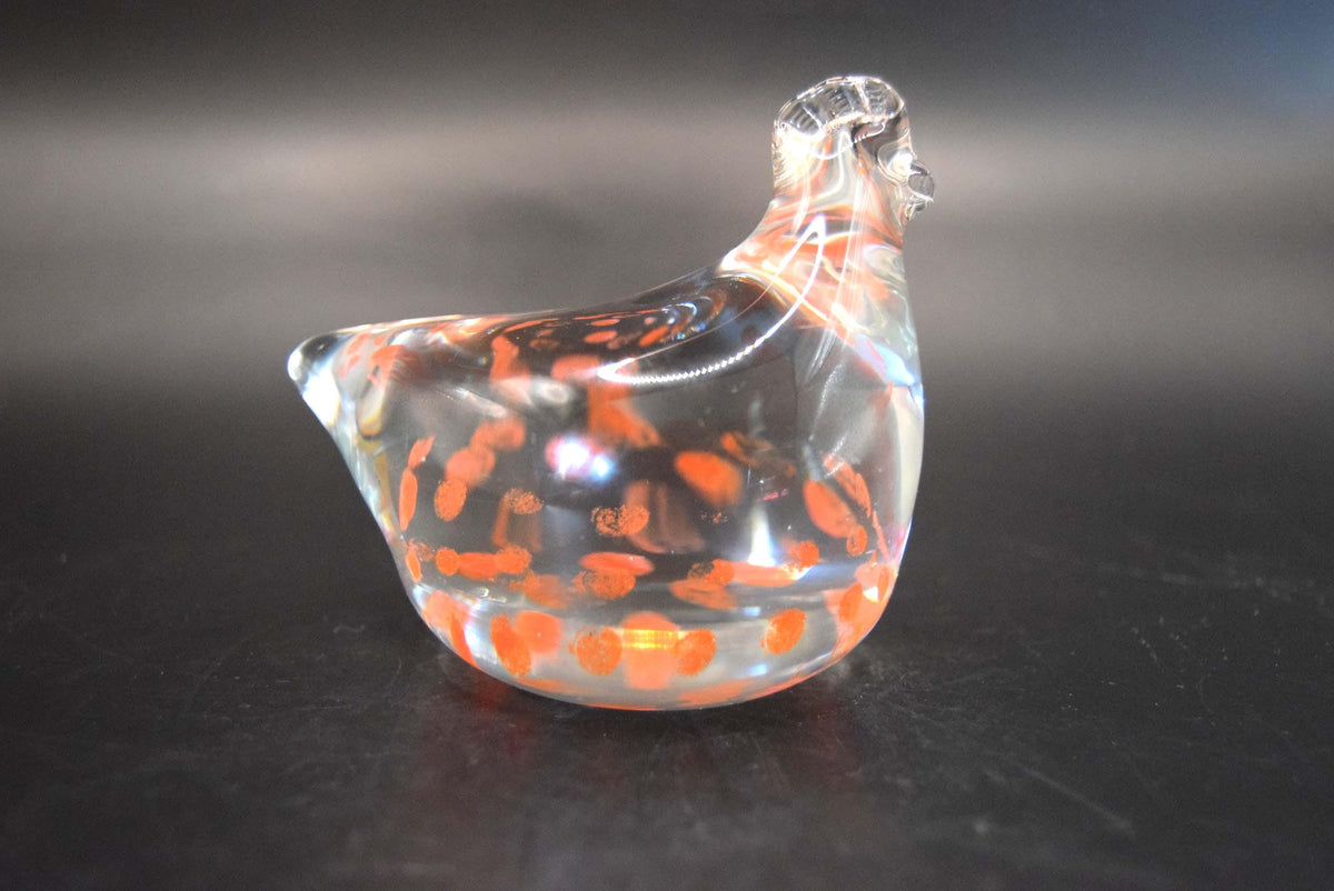 Vintage Caithness Art Glass Hen Paperweight. Handmade in Scotland c1960s