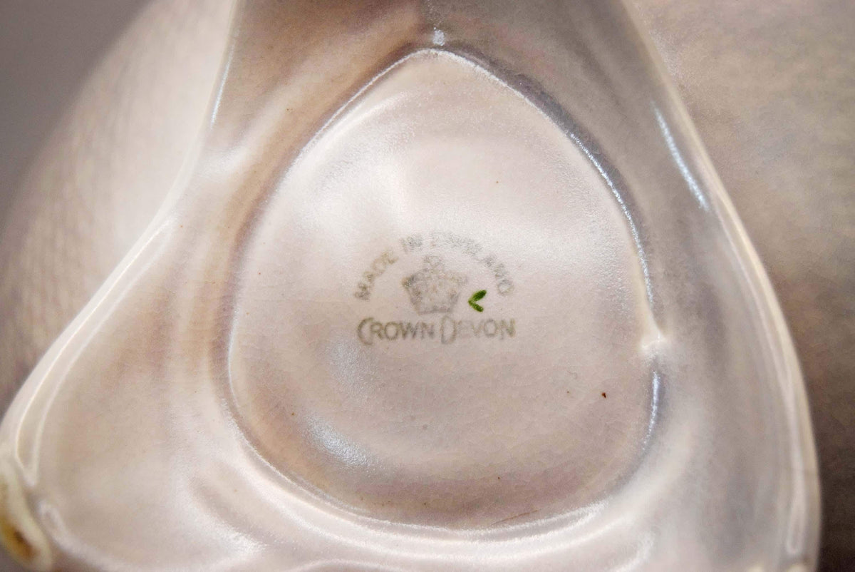 Vintage 1930s Crown Devon Fuchsia Leaf Salad Bowl Set with Servers | Pristine Condition