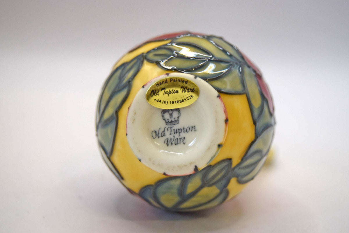 Old Tupton Ware Miniature Ceramic Jug | Hand Painted Tube Lined 10.5cm Yellow Poppy
