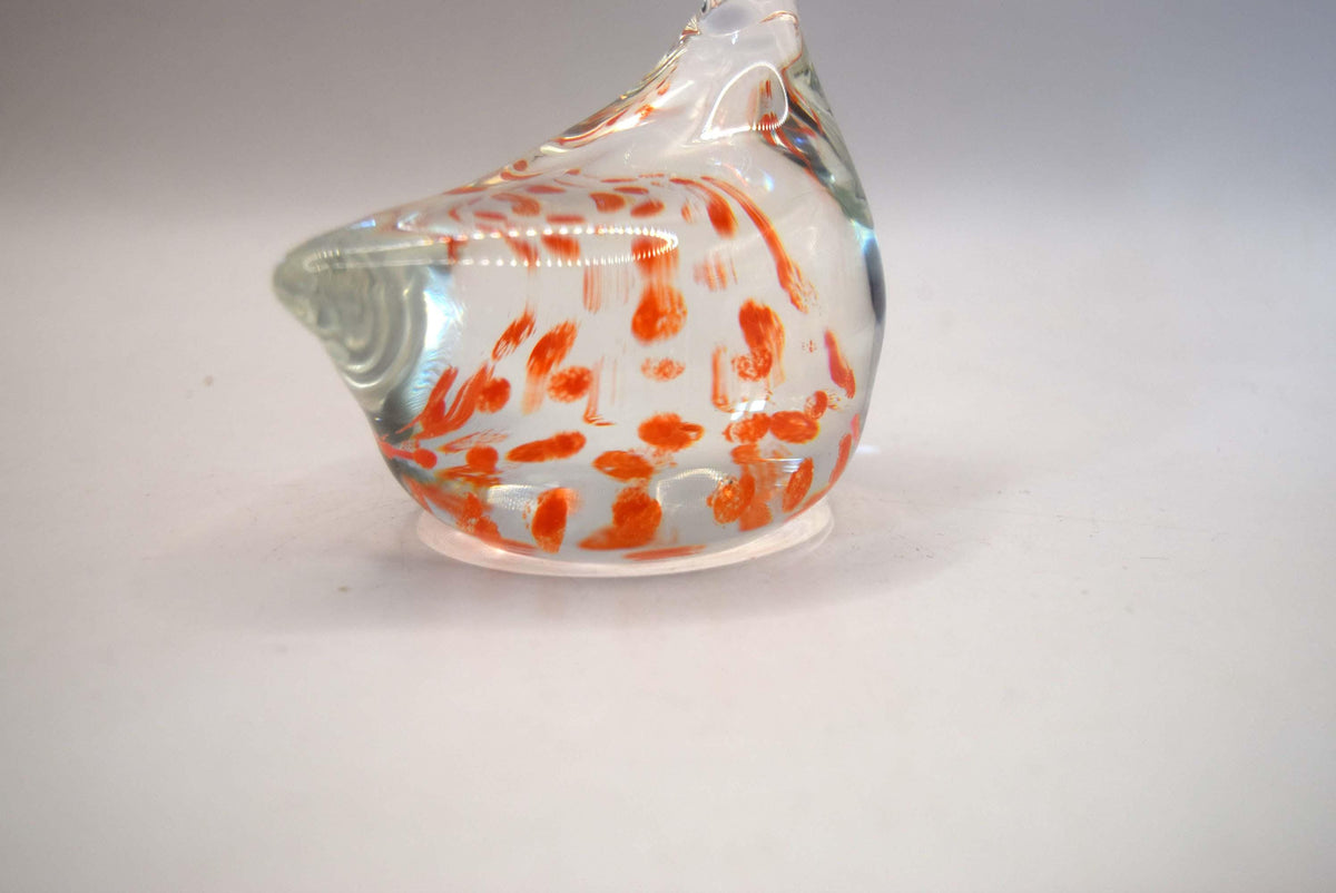 Vintage Caithness Art Glass Hen Paperweight. Handmade in Scotland c1960s