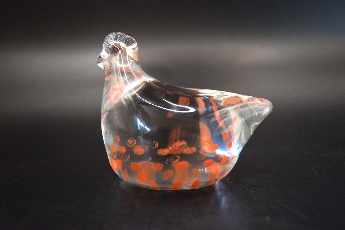 Vintage Caithness Art Glass Hen Paperweight. Handmade in Scotland c1960s