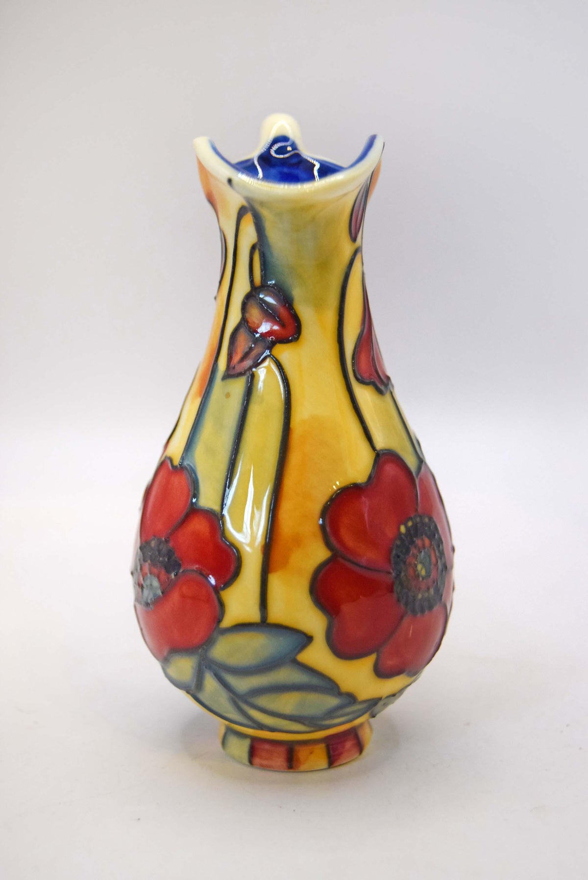 Old Tupton Ware Miniature Ceramic Jug | Hand Painted Tube Lined 10.5cm Yellow Poppy