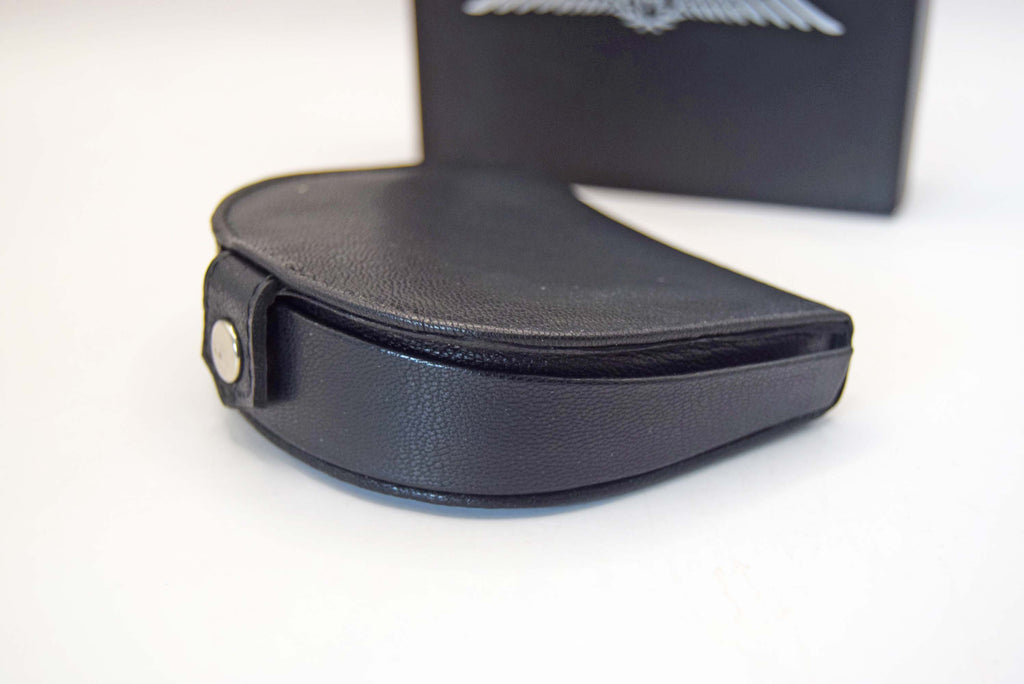  luxury black leather coin purse features the iconic Royal Air Force (RAF) Pilot Wings 
