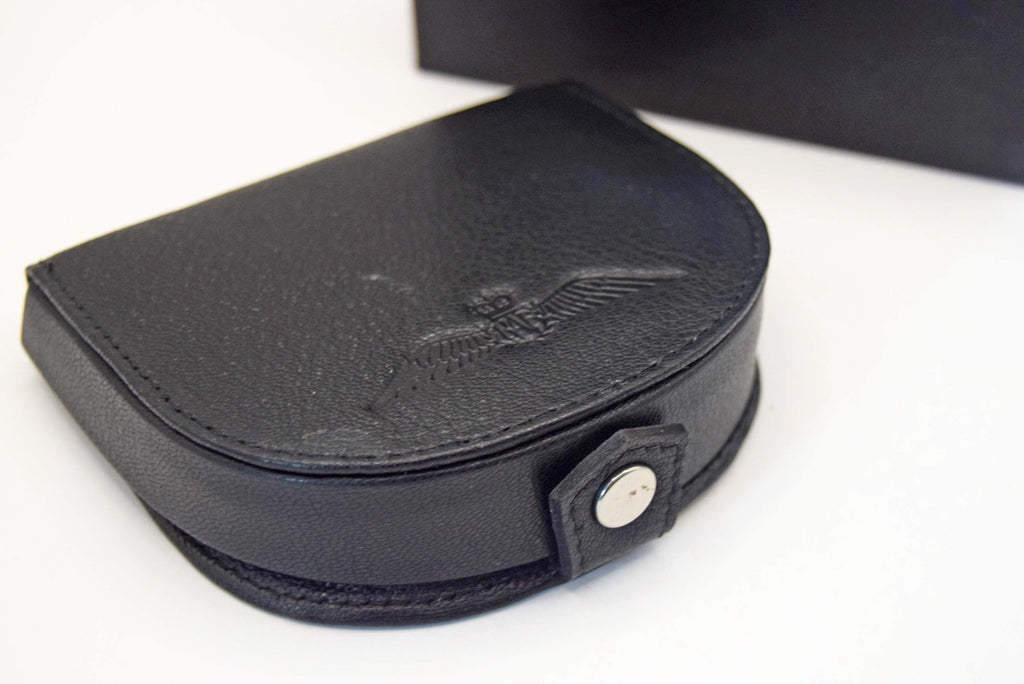 RAF Leather Coin Purse Gift Boxed, Royal Air Force Pilot Wings Embossed Leather