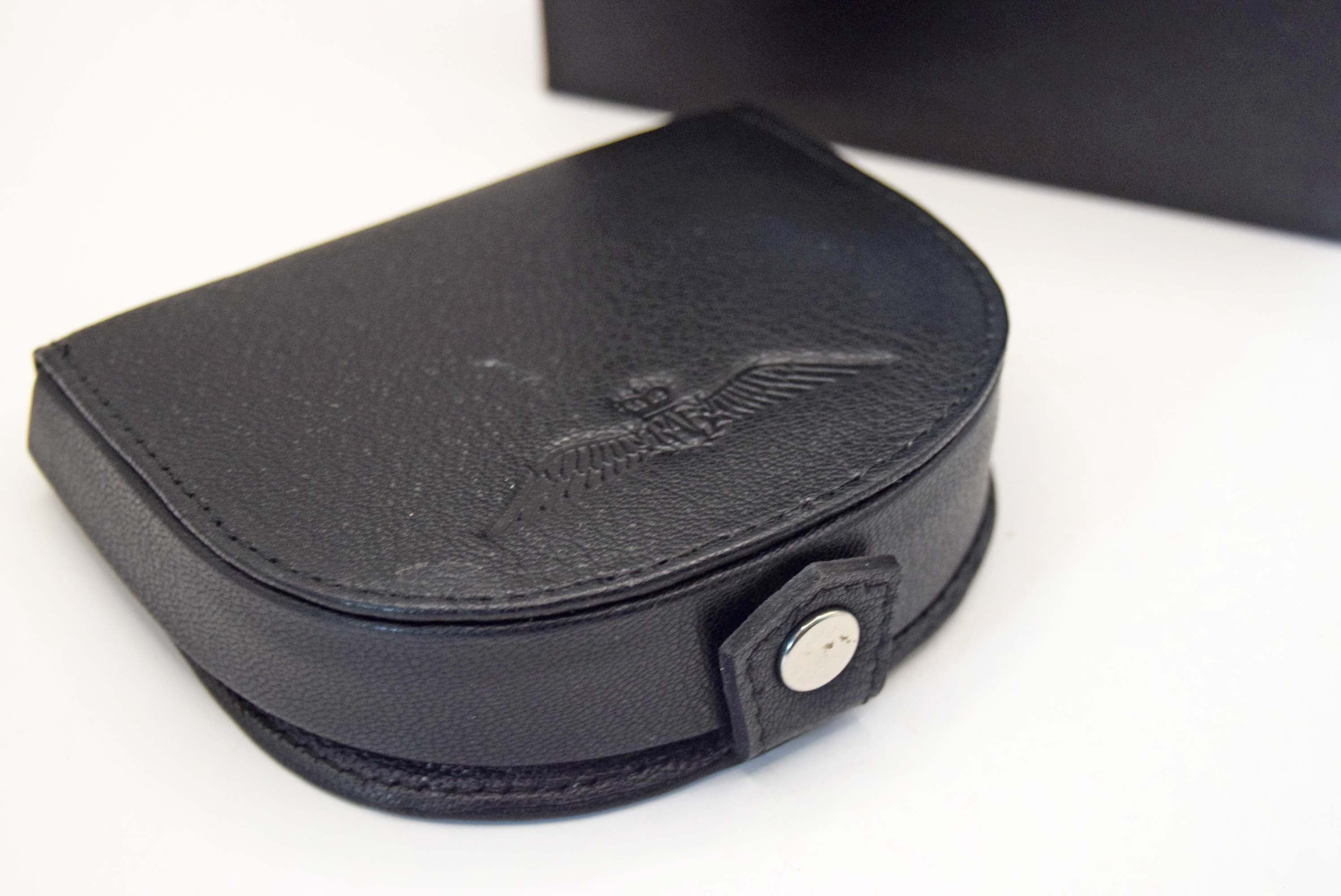 RAF Leather Coin Purse Gift Boxed, Royal Air Force Pilot Wings Embossed Leather