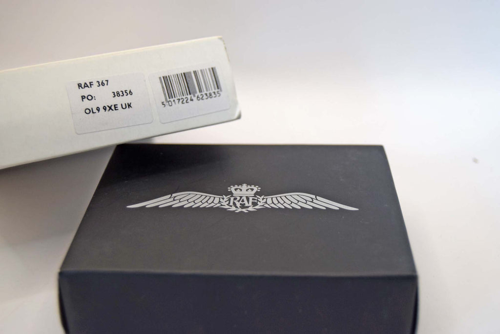 RAF Leather Coin Purse Gift Boxed, Royal Air Force Pilot Wings Embossed Leather